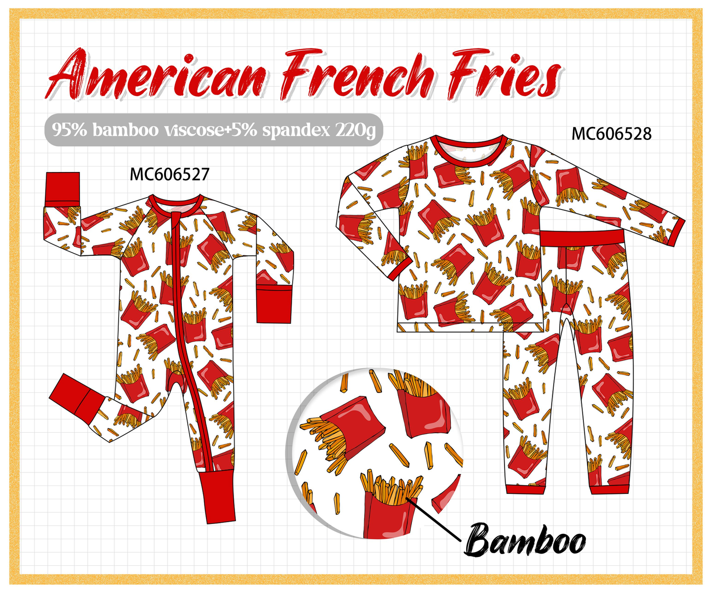 PO96 Red french fries bamboo collection
