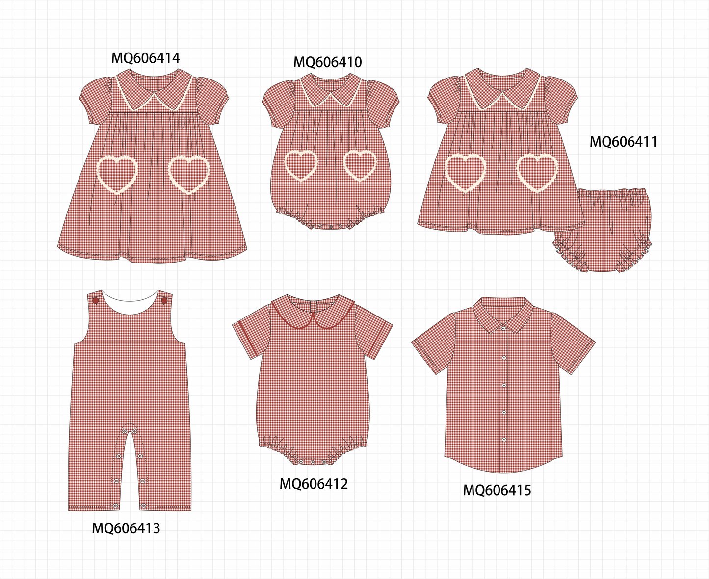 PO97 Red heart gingham collection