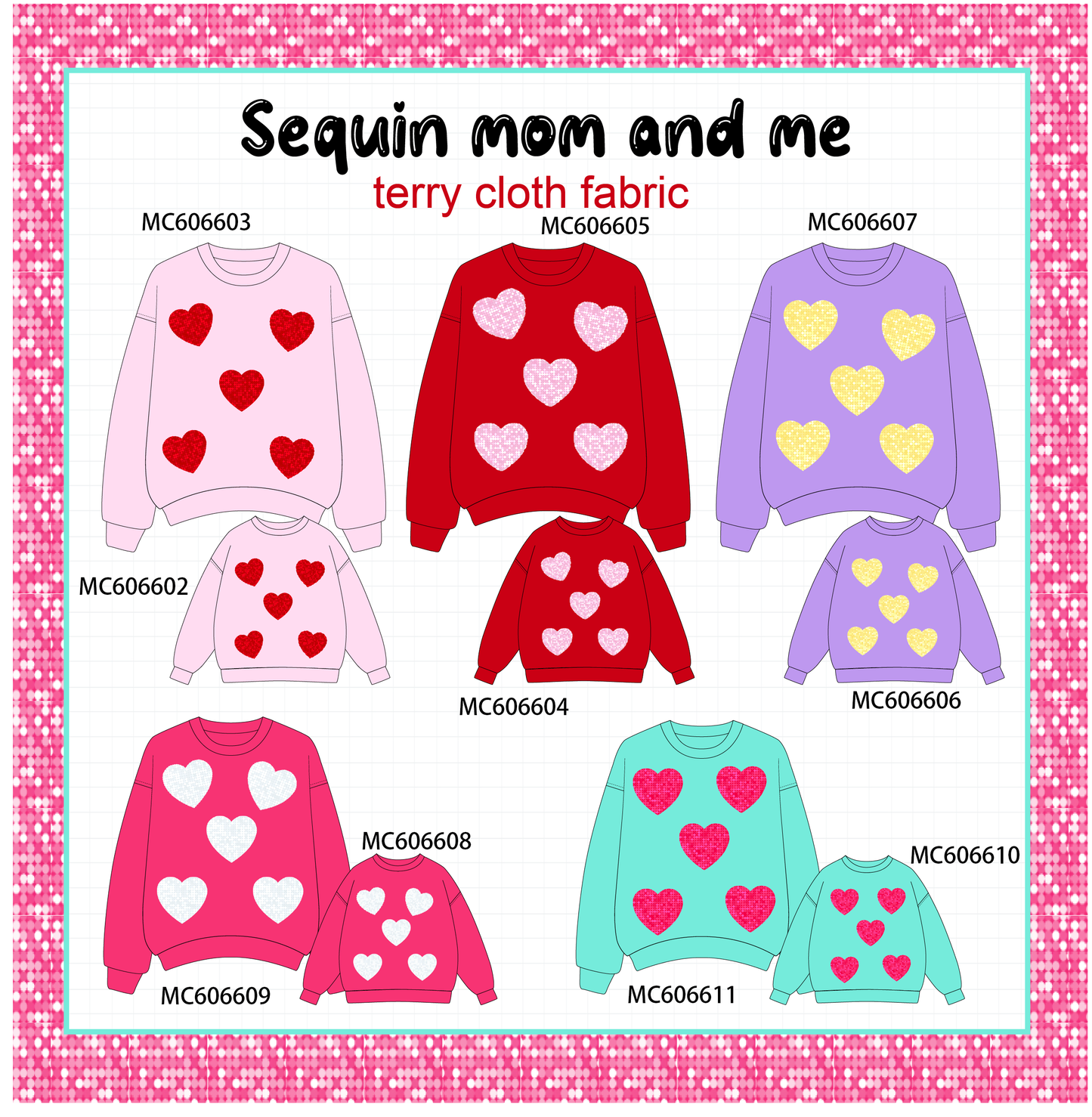 PO96 Valentine's day heart sequin mom&me collection